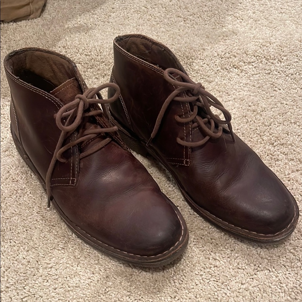 Chaps Dark Brown Leather Boots